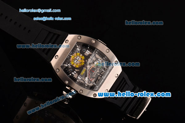 Richard Mille RM036 ST28-UP Automatic Steel Case with Black Rubber Strap Skeleton Dial and White Markers- 7750 Coating - Click Image to Close